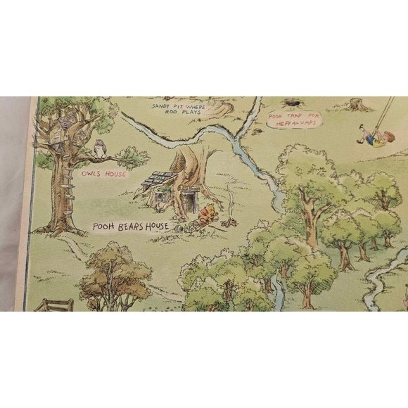 *Rare* Winnie the Pooh Hundred Acre Wood Map from Disney collab with Hal… - Picture 7 of 11